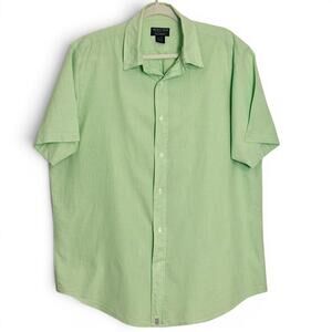 Polo Jeans Ralph Lauren Shirt XL Green Gingham Check Short Sleeve Cotton